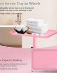 Salon Tray,Hairstylist Trays on Wheels,Hair Color Tray for Salon or Home Use,Pink