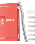 ZOMCHI Eyebrow Razor, Face Razors for Women&Men, Eyebrow Trimmer Shaper with Precision Cover,Facial Shaver with 6 Blades (Silver)