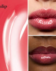 goop Beauty Hydra-Barrier Gel Gloss | Hydrating Lip Gloss to Moisturize & Plump Lips | Hyaluronic Acid & Vitamin E | Tulip - Sheer Hot Pink | 0.13 oz