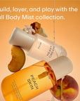 PHLUR Peach Skin Body Mist - Hair & Body Mist Fragrance - Peach, Plum, Bergamot, Milky Sandalwood & White Freesia Body Spray