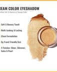 Oulac Cream Eyeshadow also for Highlighter Large Capacity Highly Pigmented Eye Shadow Waterproof &Long Lasting with Moisturizing Formula, Shimmer Glitter Eye Makeup. 6g.P05+17