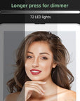FUNTOUCH Rechargeable Portable Makeup Mirror with 72 LED Lights, Travel Lighted 1X/5X Magnification, 3 Color Lighting,Dimmable Touch Screen, Tabletop Folding Cosmetic Lights
