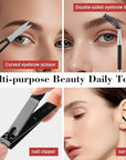 Tweezers Set, Hyxhappy 9 pcs Professional Stainless Steel Tweezers Kit for Facial Hair, Precision Plucker Eyebrow Tweezer Kit with Luxurious Travel Case as Stocking Stuffers Gifts for Women/men