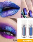 Duochrome MultiChrome Chameleon Liquid Metallic Eyeshadow 3 Pcs Set, Deep Purple Blue High-Impact Multi-Dimensional Finish, Silky Smooth and High Pigment Holographic Glitter Eyeshadow Makeup (Set03)