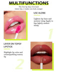 Hydrating Lip Glow Oil Kit-4 Colors Lip Oil Lip Glaze,Tinted Lipgloss Clear Pink Red Glow Reviver Tint Lip Oil Lip Stain, Non-sticky Lipstain Lip Gloss,Mother's Day Makeup Gift Kit for Women-Set C