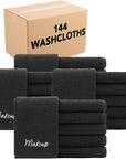 Arkwright Makeup Towels - Bulk Case of 144 - Super Soft 100% Cotton, Gentle & Lightweight Face Make Up Remover Washcloths, Guest Essentials for Hosts & Artists, 13 x 13 in, Black