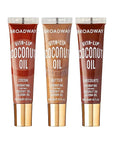 Ruby Kisses Broadway Vita-Lip Tinted Lip Gloss Set (3 Pack Cocoa, Butter, Chocolate) Ultra-Hydrating Coconut + Jojoba Oil & Soothing Formula with Vitamins, High-Shine Non-Sticky Finish Lip Balm