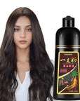 Brown Hair Dye Shampoo, Hair Color Shampoo for Women Men, Covers Grays in Minutes, Long Lasting Brown Hair Dye, Champu Para Canas, Easy to Use 16.90 Fl Oz