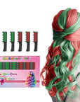 MSDADA New Hair Chalk Comb Temporary Hair Color Dye for Girls Kids with Light Color Hair, Washable Hair Chalk for Girls Age 4 5 6 7 8 9 10 Birthday Cosplay DIY, Christmas, New Year (Red & Green)