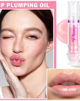 Korean Clear Lip Oil Gloss for Women,Ultra-Hydrating Lip Glow Oil with Chili Extract,Nourishing Lip Oil Tinted,Lip Plumping Booster,Fuller Lips Instantly - 02 Baby Pink