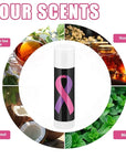 Fumete 100 Pcs Breast Cancer Awareness Lip Balm Bulk Pink Ribbon and Purple Ribbon Domestic Violence Awareness Moisturizer and Nourishing Lip Balm Gifts for Women Men Party Supplies, 4 Scents