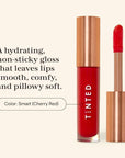 Live Tinted Huegloss High-Shine Lip Gloss - Hydrating, Non-Sticky, Moisturizing Lip Gloss with Hyaluronic Acid, Coconut Oil, and Shea Butter For a Soft Barrier & Seals in Moisture - Cherry Red