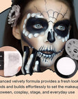 UCANBE White Pressed Setting Powder for Special Effects & Halloween Makeup, Translucent Matte Finishing Powder, Baking White Face Powder for Long Lasting Coverage, Portable Compact