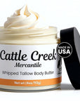 Cattle Creek Whipped Beef Tallow for Skin & Face – Deeply Moisturizing Tallow Balm – Organic Grass-Fed Skincare – Nourishes Dry, Sensitive Skin– Non-Comedogenic, Fast-Absorbing (4oz, Vanilla)