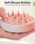 HEETA Scalp Massager Hair Growth, Soft Silicone Scalp Scrubber Shampoo Brush for Exfoliation, Dandruff Removal Head Massage Stress Relax, Wet & Dry Use for Thick Thin Curly Hair Care, Gradient Pink