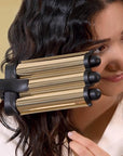 Hot Tools Pro Artist 24K Gold Digital 3 Barrel Hair Waver | Long Lasting Defined Waves (Jumbo Size)