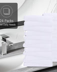 Cosy Family 24 Pack Soft Washcloths Set - 12 x 12 inches, Quick Drying - Highly Absorbent Coral Velvet Fingertip Towel Bathroom Wash Clothes for Bath, Spa, Facial, Kitchen - White