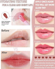 Lip Glow Oil, Mahogany, Lip Care Product with Hydrating Plumping Lip Gloss, Clear Tinted Lip Oil for Dry Lips, Nourishing Lip Gloss Oil, Christmas Makeup Gift for Women