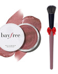 Multi Cream Blush & Blush Brush Set, Korean Makeup Blush for Cheeks, Multi-Use Face Balm, Lightweight & Hydrating, Blendable Color, Non-Greasy, Soft Bristles for Radiant Finish (Rose Crystal)