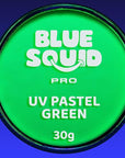 Blue Squid Face Paint Water Based Single Cake Professional Face Paint & Body Paint - Water Activated, Kids Adults Face Painting for Costume, Halloween Makeup, Cosplay - UV Pastel Green Face Paint 30g