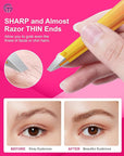 Expert Eyebrow Hair Removal Tweezer with Leather Case, GlamTweeler High Precision Slant Tip Stainless Steel Tweezers for Men and Women (Sparkle Fuchsia & Yellow)