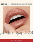 Runway Rogue Silk Glam Liquid Lipstick, Long Wear Frosted Pale Golden-Nude Lipstick, ‘Couture’