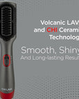 CHI Lava Heated Straightening Brush, 3-in-1 Hair Straightener, Dryer & Smoothing Comb, Reduces Frizz & Increases Shine for Healthy & Easy Styling