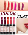 Wine Lip Tint 6 Colors Bottle Lipgloss Stain Waterproof Long Lasting Natural Liquid Lipstick Mini Make Up Gloss Matte Sticks Makeup Set Plumper Red Pack Set Wine 24 Hour Set Non-stick Cup