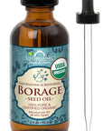 US Organic Borage seed Oil (18% GLA), USDA Certified Organic, 100% Pure & Natural, Cold Pressed, aka Starflower oil, in Amber Glass Bottle w/Eye dropper for Easy Application (2 oz (56 ml))