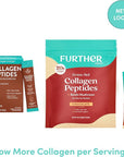 Further Food Chocolate Collagen Peptides Powder Stick Packs, Grass-Fed Pasture-Raised Hydrolyzed Type 1 & 3 Protein, Gut Health + Joint, Hair, Skin, Nails, Paleo Keto Sugar-Free 9.74 oz