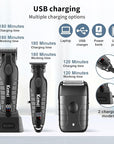KEMEI Professional Hair Clippers for Men, Cordless Barber Clippers Set and Trimmers Kit, Rechargeable Electric Foil Shaver & Beard Trimmer, Men's Facial Grooming, Hair Cutting Tools, Gifts for Men