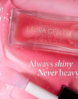LAURA GELLER NEW YORK Fine Shine Glossy Lip Oil, Sweet Pink - Hydrating Squalane - Sheer Pink Lip Gloss