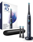 Oral-B iO Series 8 Electric Toothbrush with 2 Replacement Brush Heads and Travel Case, Rechargeable Toothbrush, Black Onyx