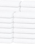 Tens Towels Pack of 24 Washcloths, 12 x 12 Inches, Lighter Weight, Quick to Dry, Super Soft & Absorbent, Gentle Face Towels, Hotel Quality, Perfect for Bathroom, Gym, Spa (White, 24 Pack)