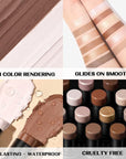 FOCALLURE 2 Pcs Contour Foundation Stick, Highlighter & Bronzer Pen, Face Brightens & Shades Pencil, Highlighting Shade Longwear Makeup, Highlight Bronzer Shaping Trimming Stick,Universal