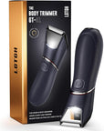 Body Hair Trimmer for Men: Pubic Hair Trimmer with Mirror & LED Light - Electric Ball Shavers with Ceramic Blades & Travel Lock - Body Groomer IPX7 Waterproof Wet/Dry Use for Groin/Legs/Chest