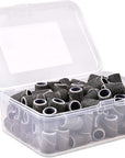 PANA 100 Pieces Nail Sanding Bands Professional Nail Manicure Great Fit for Nail Drill Bits for Acrylic Nails (80 Grit, Black)