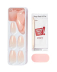 KISS imPRESS No Glue Mani Press On Nails, Color, 'Serendipity', Pink, Medium Size, Coffin Shape, Includes 30 Nails, Prep Pad, Instructions Sheet, 1 Manicure Stick, 1 Mini File