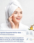 HIQILI 100ML Cypress Essential Oil, 100% Natural for Diffuser, Skin Care, Includes 10ML Travel Bottle - 3.38 Fl Oz