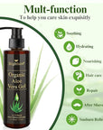 Aloe Vera Gel Infused with Tea Tree Oil for Skin Hydrating, Repair Skin, Organic Aloe Vera Gel Extract from Fresh Pure Aloe Vera for Sunburn Relief, Hair, Razor- 6.76 Fl Oz