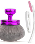 Self Tanner Brushes- Extra Large Blend & Blur Body Kabuki Brush & Back Sunscreen Applicator with Handle, 2 Pcs, Body Makeup Brushes for Legs, Face, Foundation, Tanning, Back Lotion Applicator (Purple)