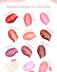 SELF BEAUTY Veganize Collagen Lip Glass Balm - Hydrating Lip w/Hyaluronic Acid - Vegan Korean Lip Balm Moisturizing Lip Care – Lip Gloss Repair for Dry Cracked Lips 0.06 oz (#11 Aurora Glitz)