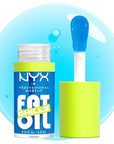 NYX PROFESSIONAL MAKEUP Fat Oil Chillz, Moisturizing, Shiny and Vegan Tinted Lip Gloss - Polar Peppermint (Sheer Blue)