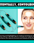 MEICOLY 2-in-1 Highlighter Contour Stick,Cool Toned Contour Stick,Makeup Shaping Stick,01
