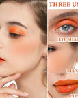 Cream Blush Stick,Blush Stick for Cheeks with Contour Citrus Pink)