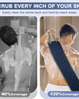 Exfoliating Back Scrubber with Handles, 39 Inch Double-Sided Back Exfoliator Body Scrub Towel, Exfoliating Washcloth Bath Tool for Use in Shower, Back Washer to Deep Clean Your Skin for Men & Women