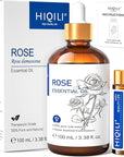 HIQILI 100ML Rose Essential Oil for Skin, Diffuser & Candle, 100% Pure and Natural - 3.38 Fl Oz