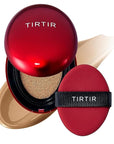 TIRTIR Mask Fit Red Cushion Foundation | Full coverage, Weightless, Skin fit, Satin Glow Finish, Korean Makeup BB Foundation, beauty, Tattoo cover up, Buildable (#34W Toffee, 0.63 Fl Oz)