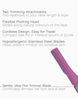 Panasonic Women’s Facial Hair Remover and Eyebrow Trimmer with Pivoting Head, Includes 2 Gentle Blades for Brow and Face and 2 Eyebrow Trim Attachments, Battery-Operated – ES2113PC