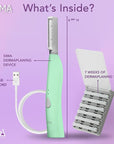 SPA SCIENCES - SIMA Patented Dermaplane Razor for Women Face – Painless 2-in-1 Facial Exfoliation & Peach Fuzz Hair Removal – Anti-Aging – 3 Speeds – Rechargeable – 7 Weeks Treatment